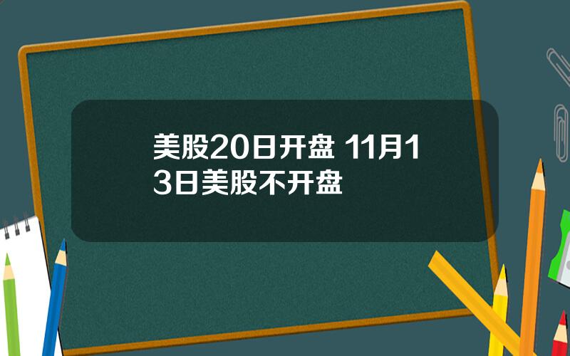 美股20日开盘 11月13日美股不开盘